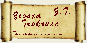 Života Trpković vizit kartica